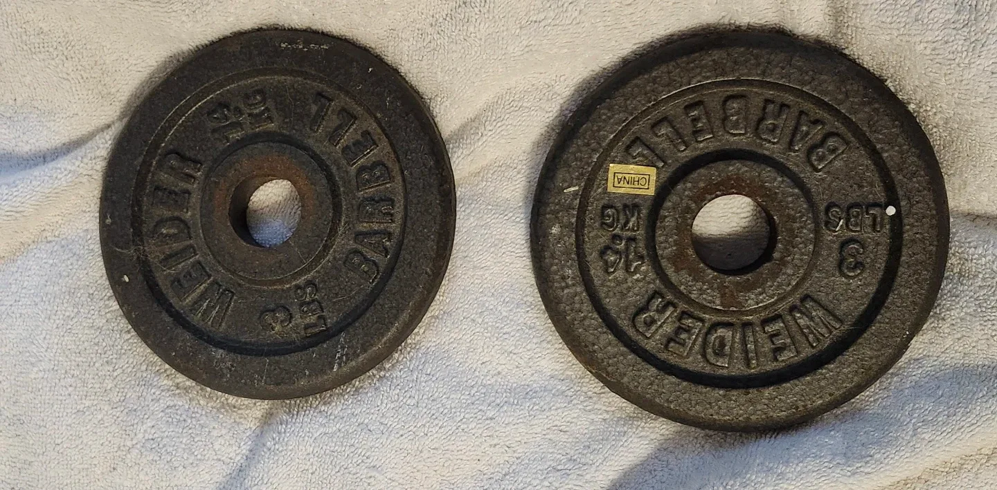 6 Dumbbells weights with 2 extra plates - Pre-owned - photo 5
