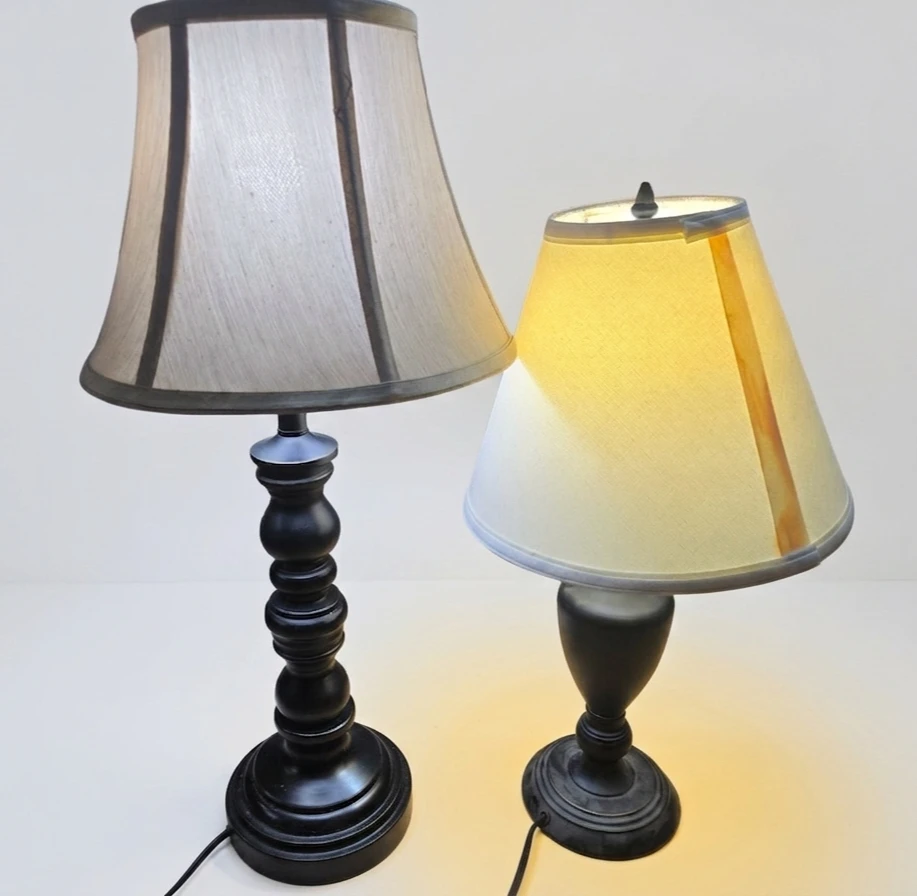Pair of Table Lamps - Black Base