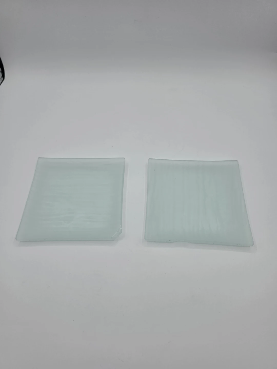 Set of 2 Frosted Glass Square Coasters
