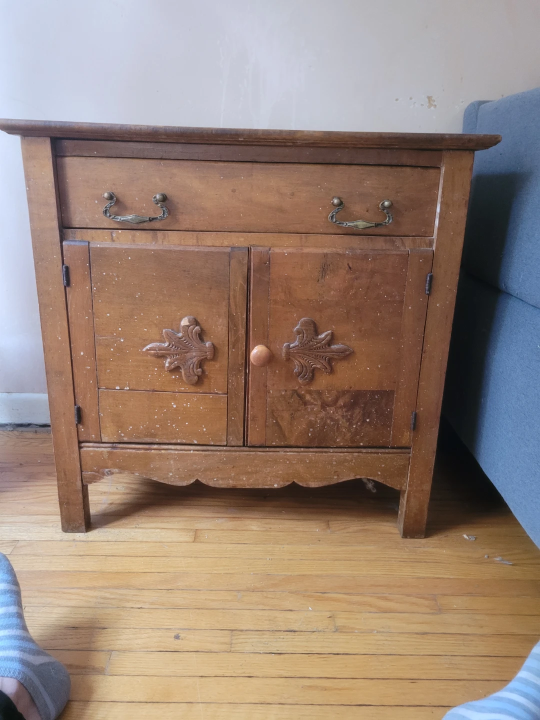 Vintage Wooden Cabinet with Drawers