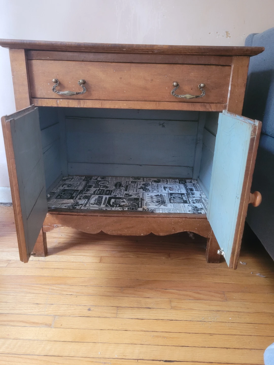 Vintage Wooden Cabinet with Drawers - photo 2