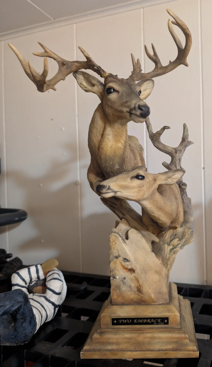 D. Morales "Two Embrace" Deer Sculpture 241/2500