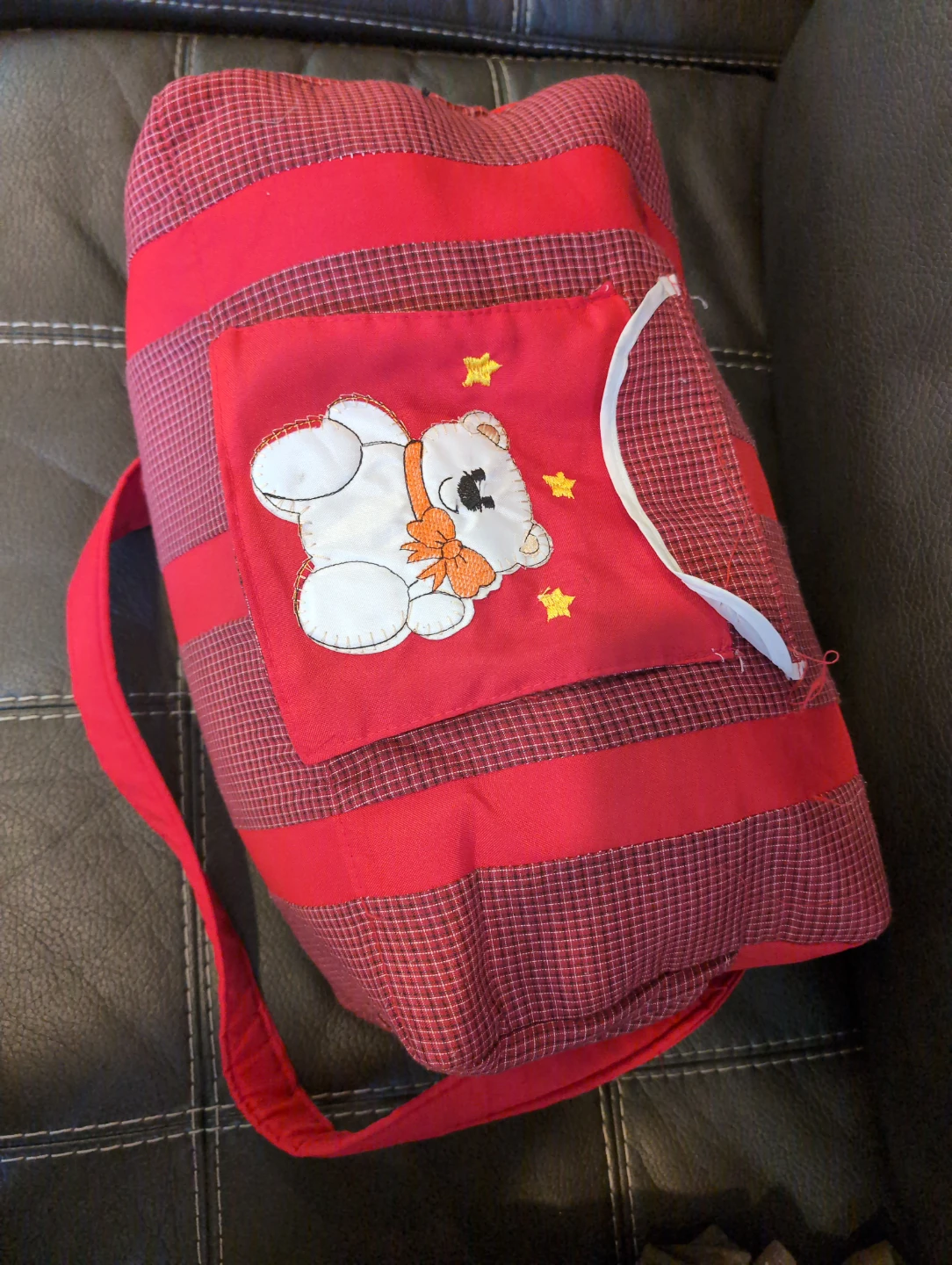 Red Toddler  Bag with Teddy Bear
