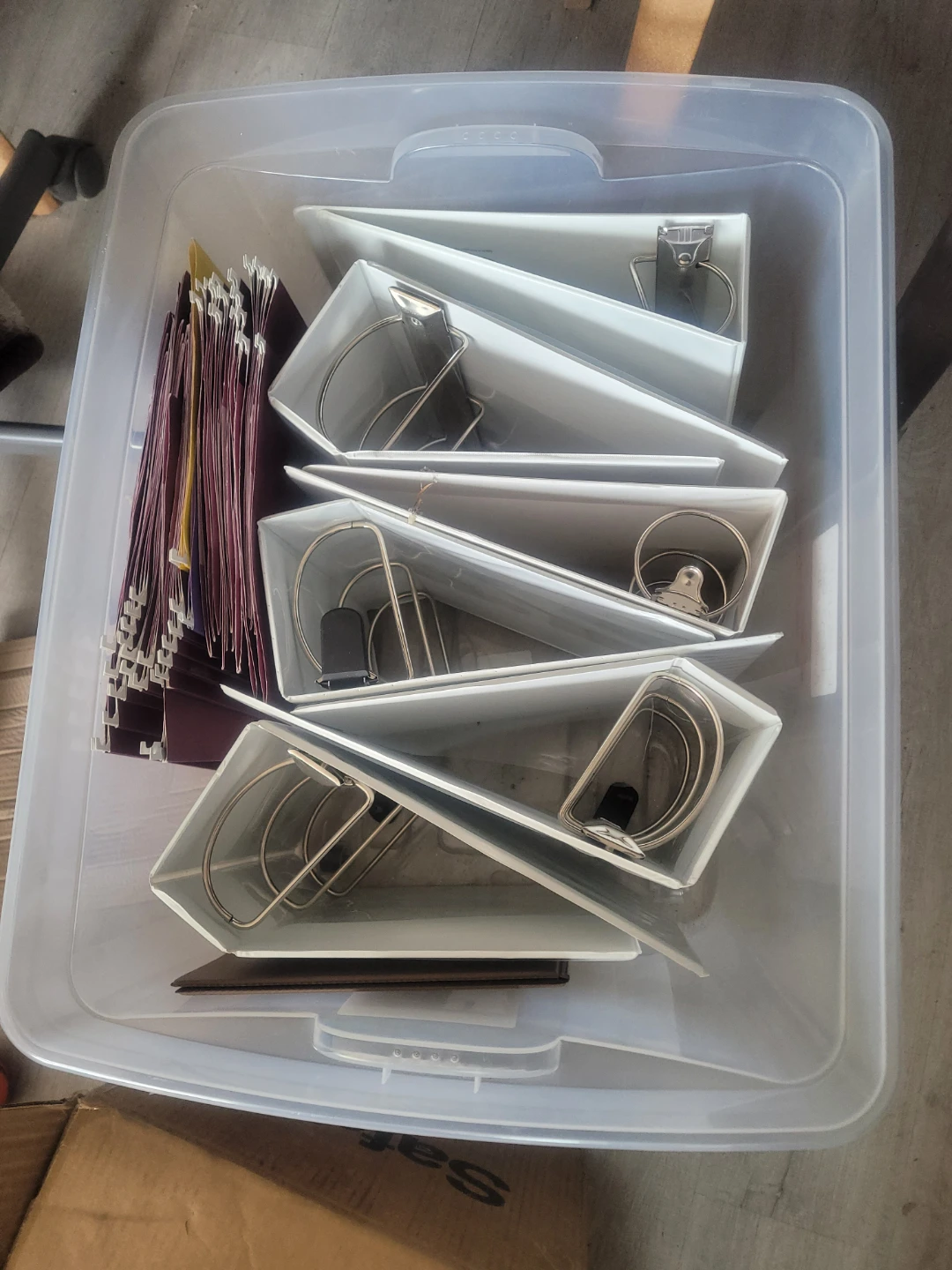 6 White 3-Ring Binders & file holders