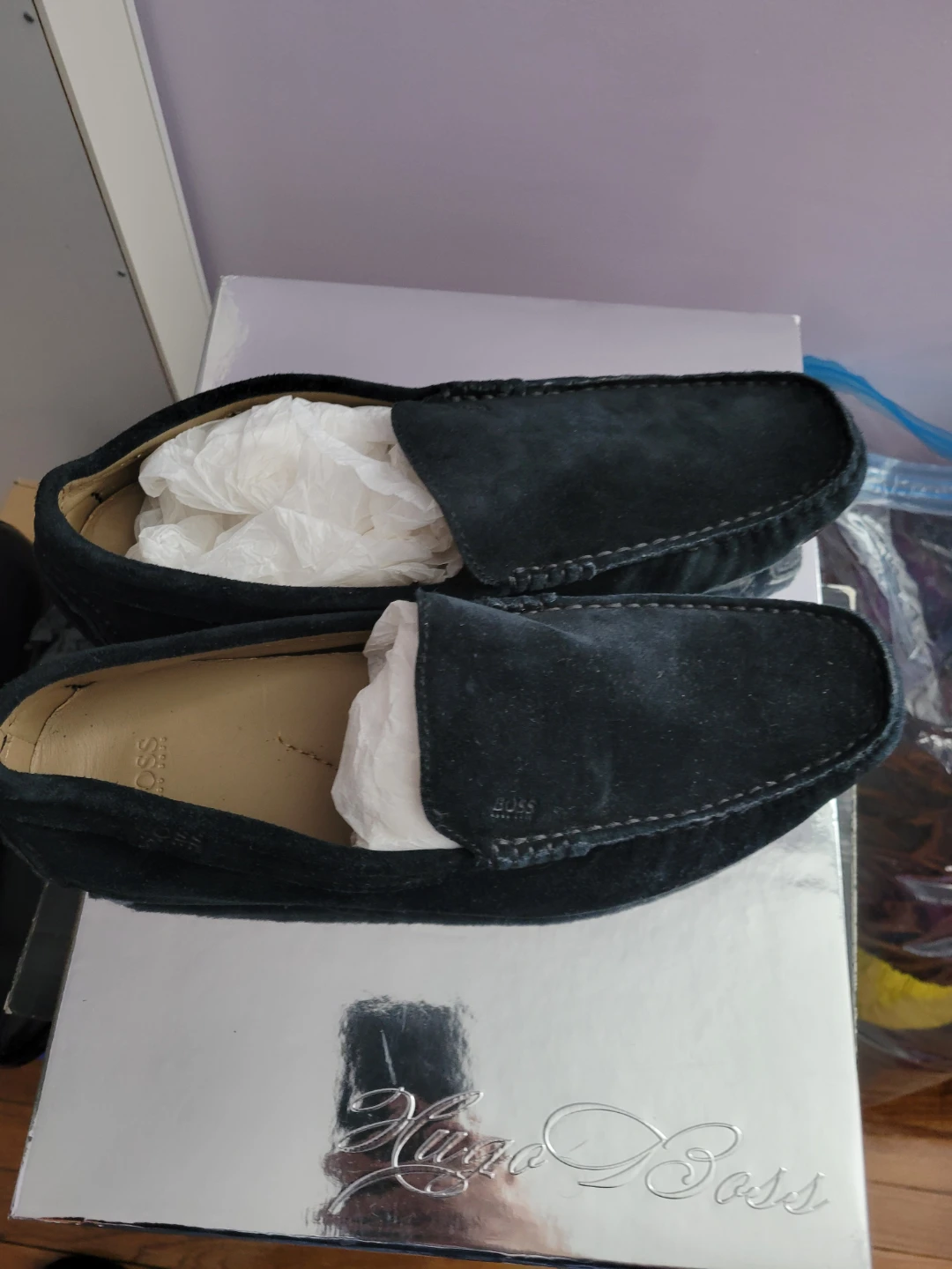 Hugo Boss Men's Black Suede Driving Moccasins - photo 3