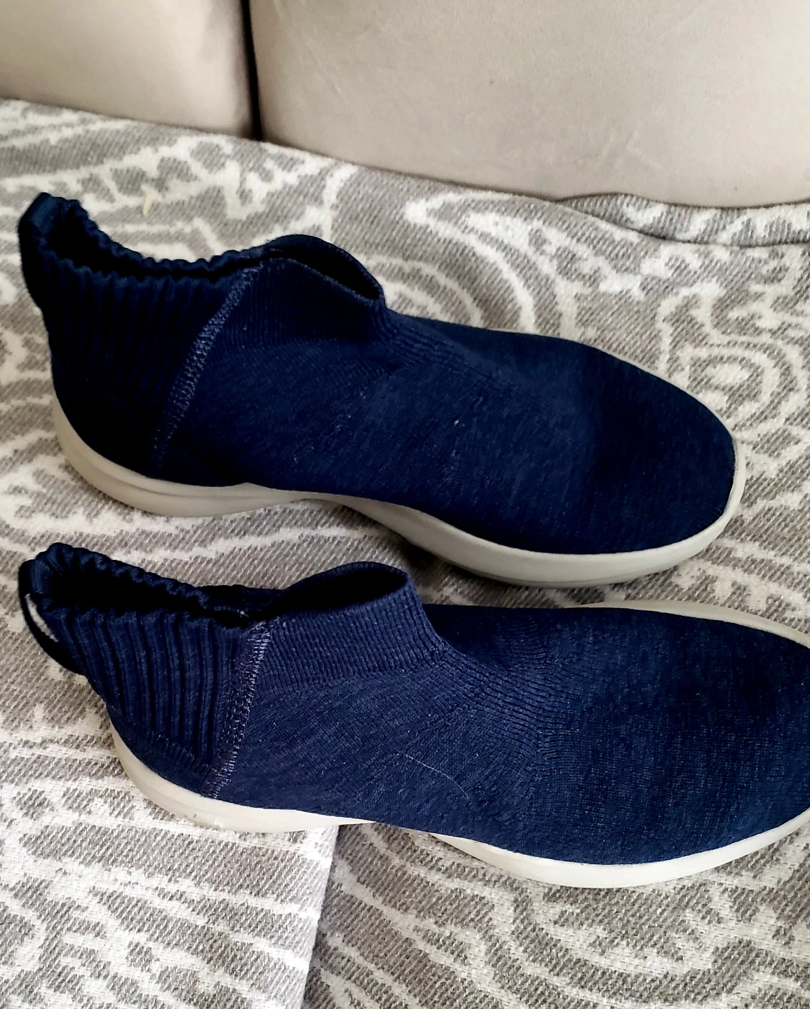 Navy Blue Sock Ankle Boots - photo 2
