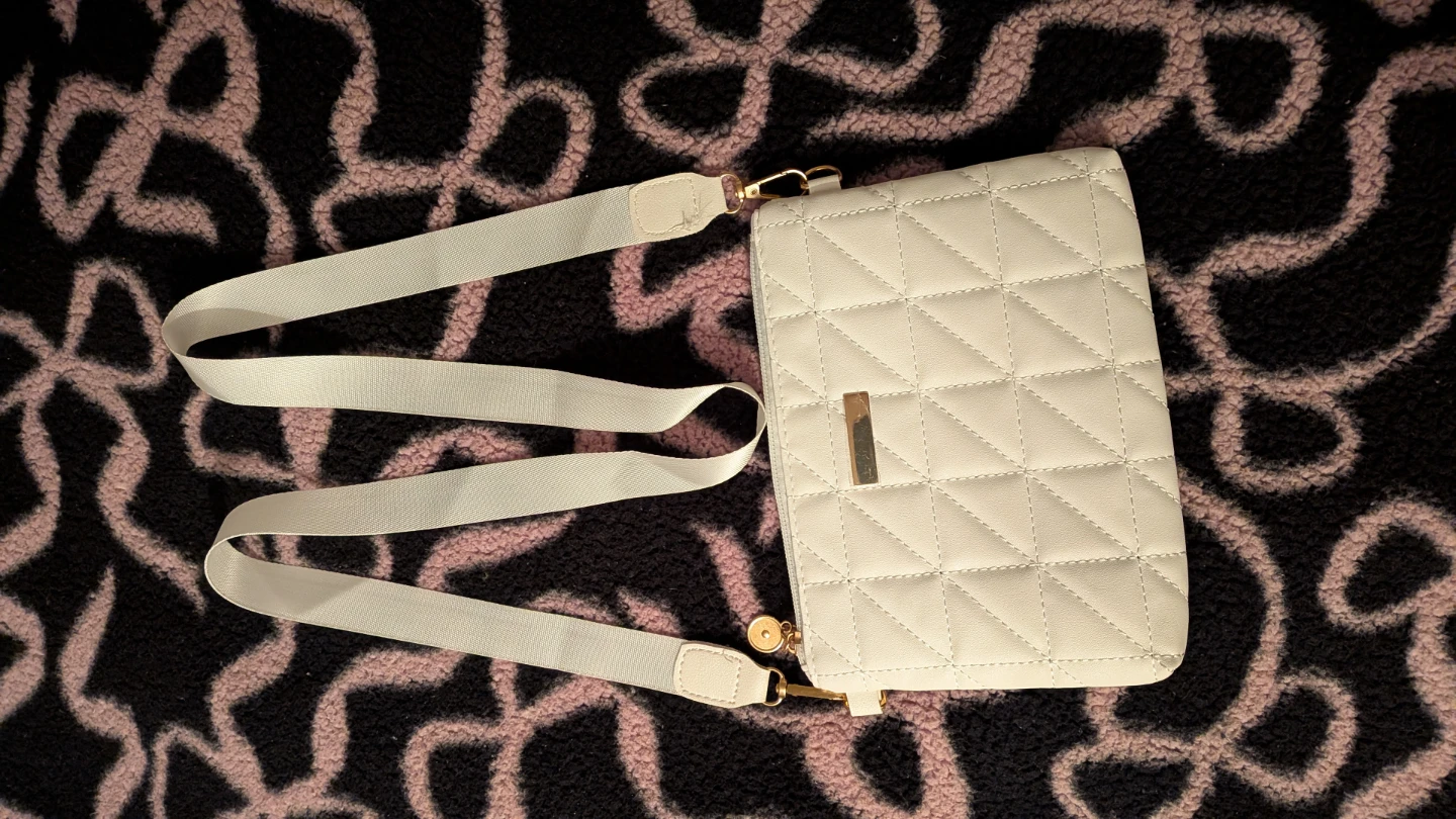 White Quilted Crossbody Bag with Adjustable Strap - photo 2