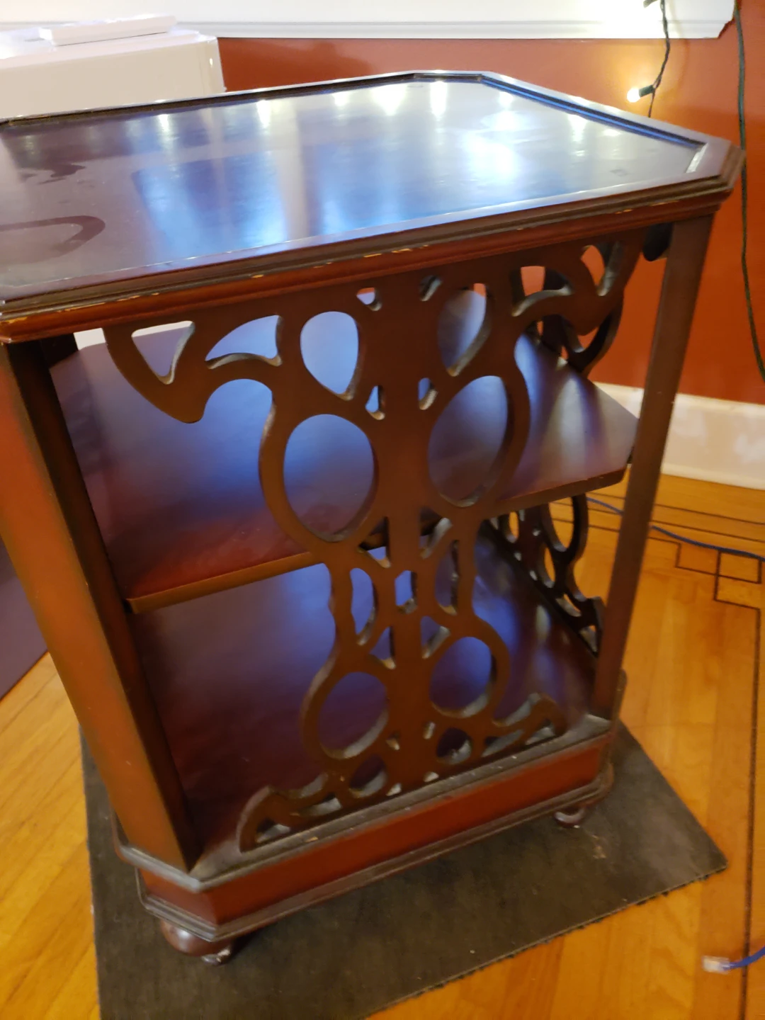 Wood Side Table with Shelves - photo 2
