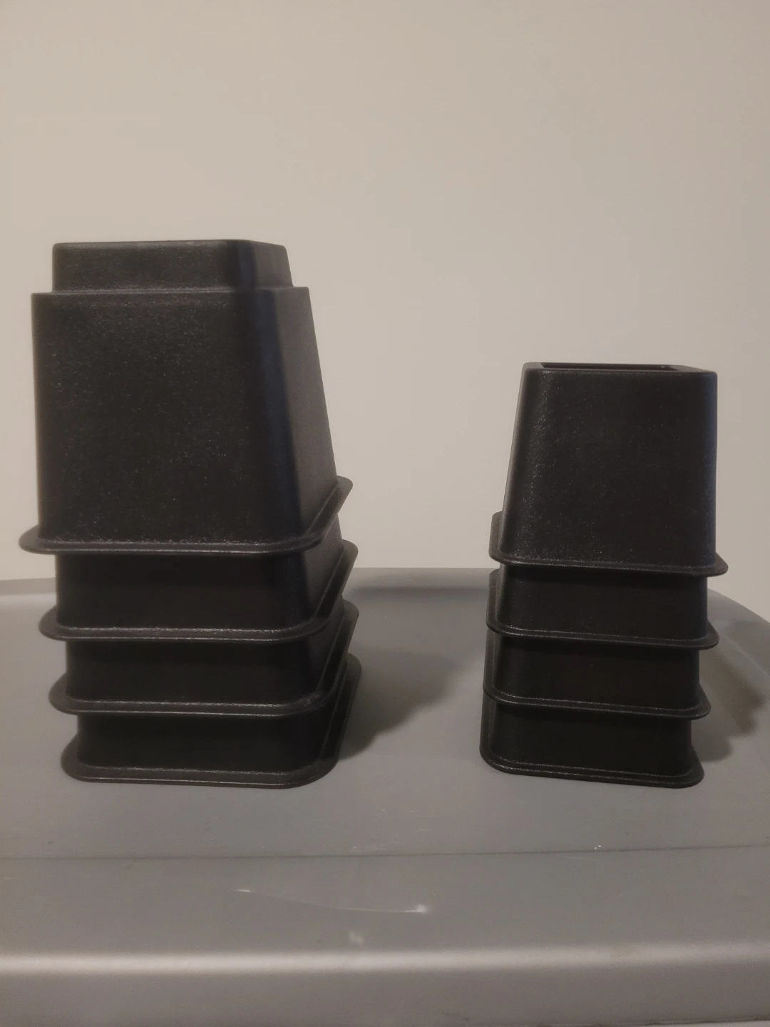 Black Plastic Bed Risers - Set of 8