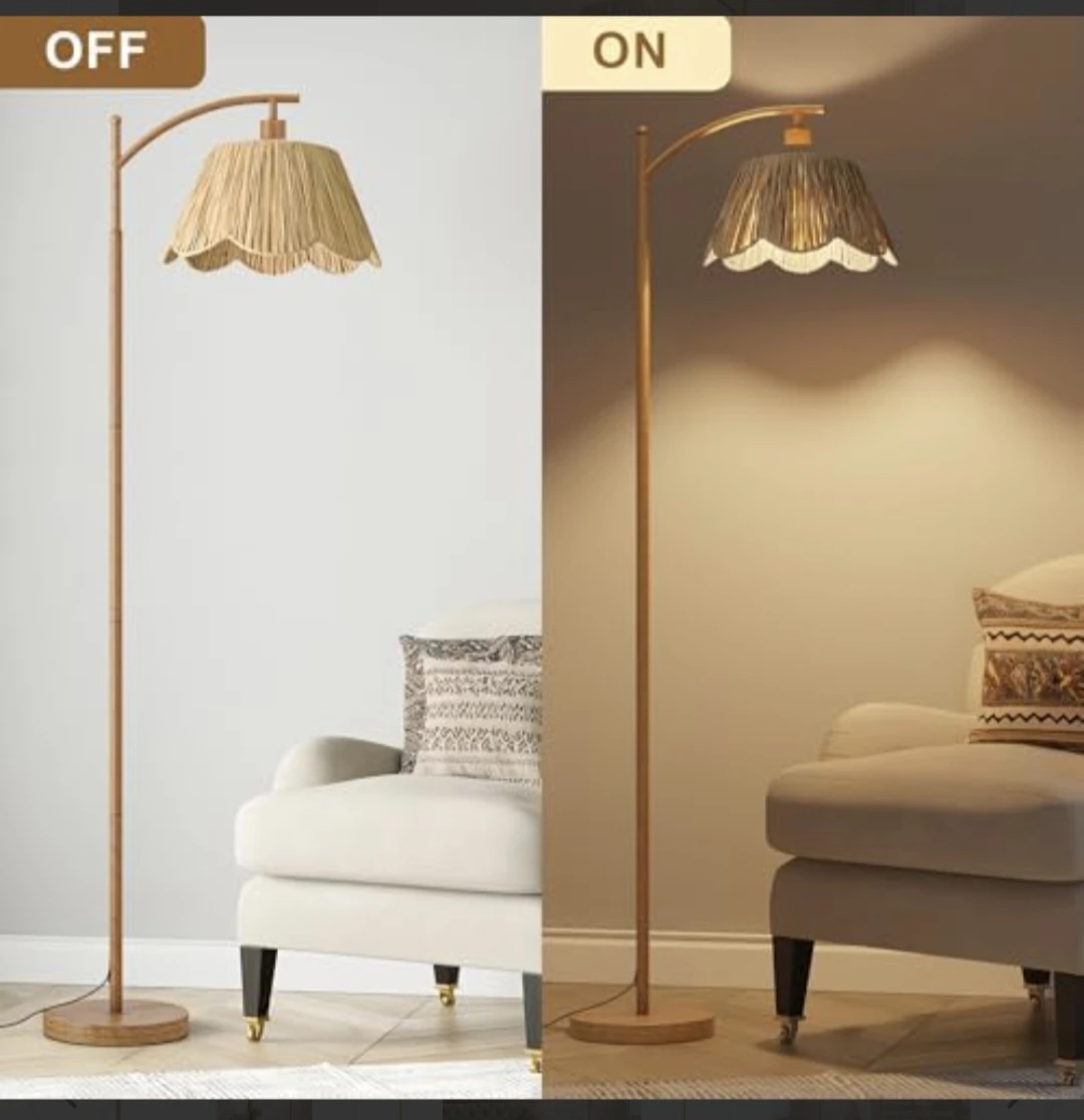 Beautiful Rattan Floor Lamp / Boho Floor Lamp - photo 4