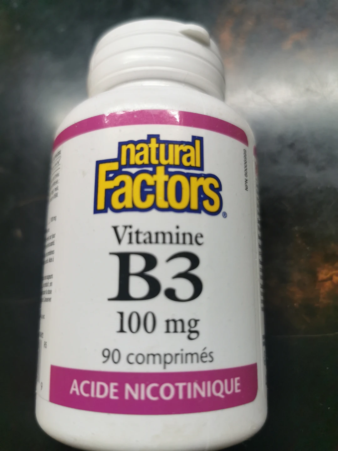 Natural Factors Vitamin B3 Nicotinic Acid 100 mg, 90 Tablets