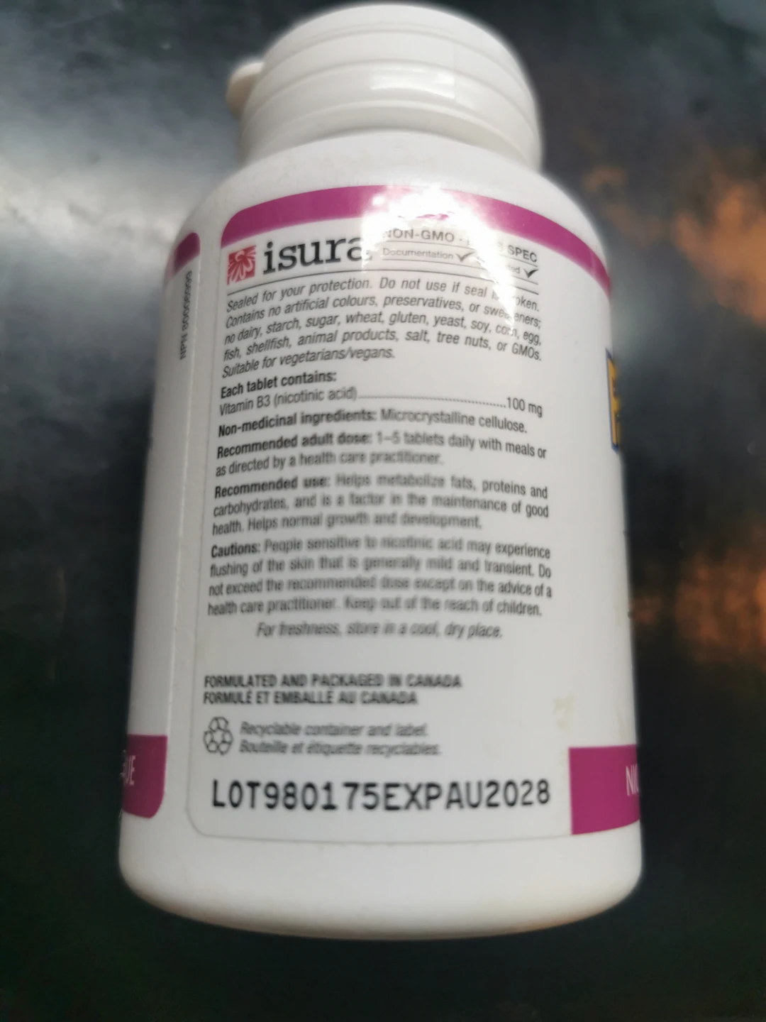 Natural Factors Vitamin B3 Nicotinic Acid 100 mg, 90 Tablets - photo 2
