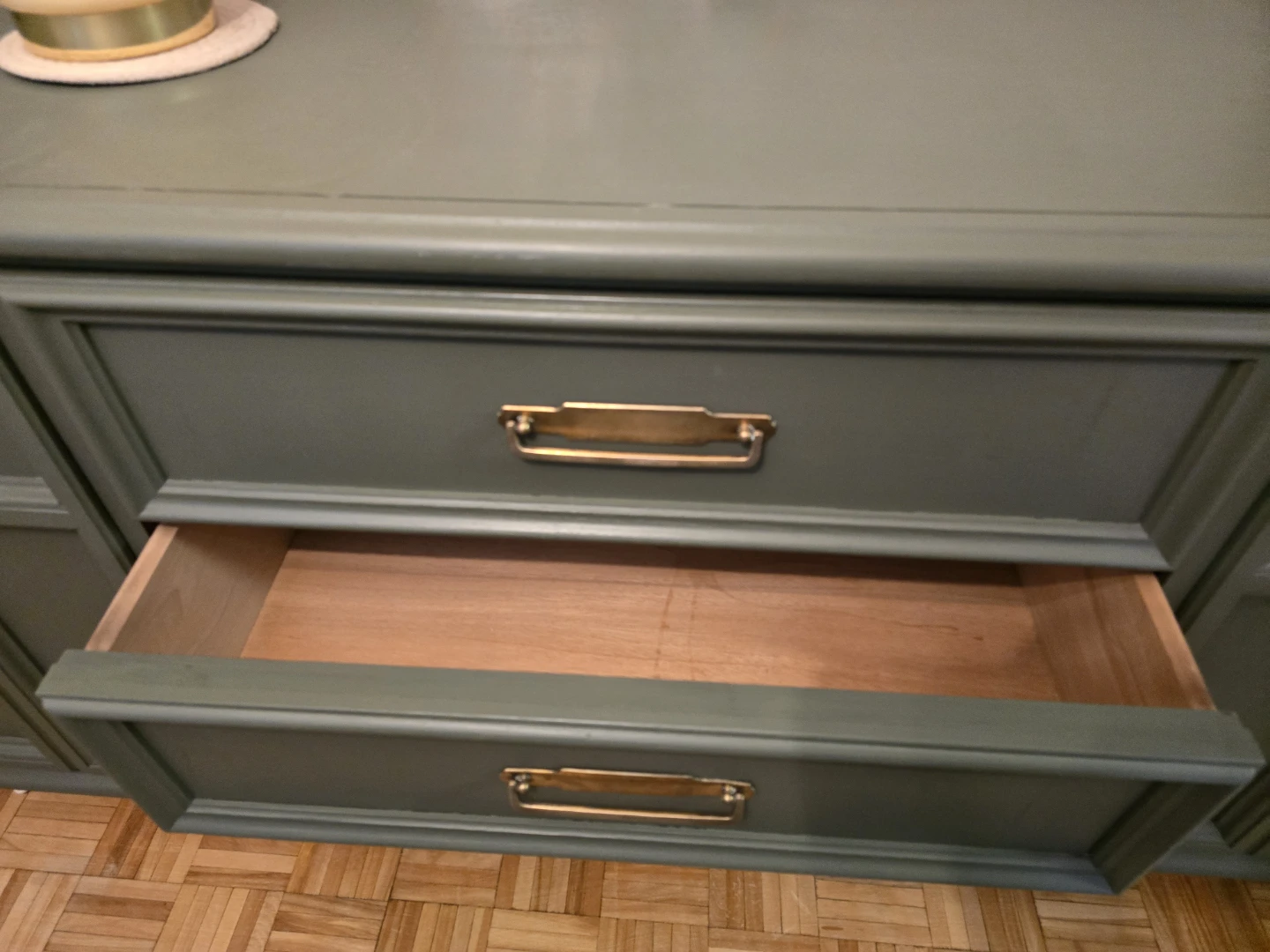 Green dresser with brass hardware - photo 5