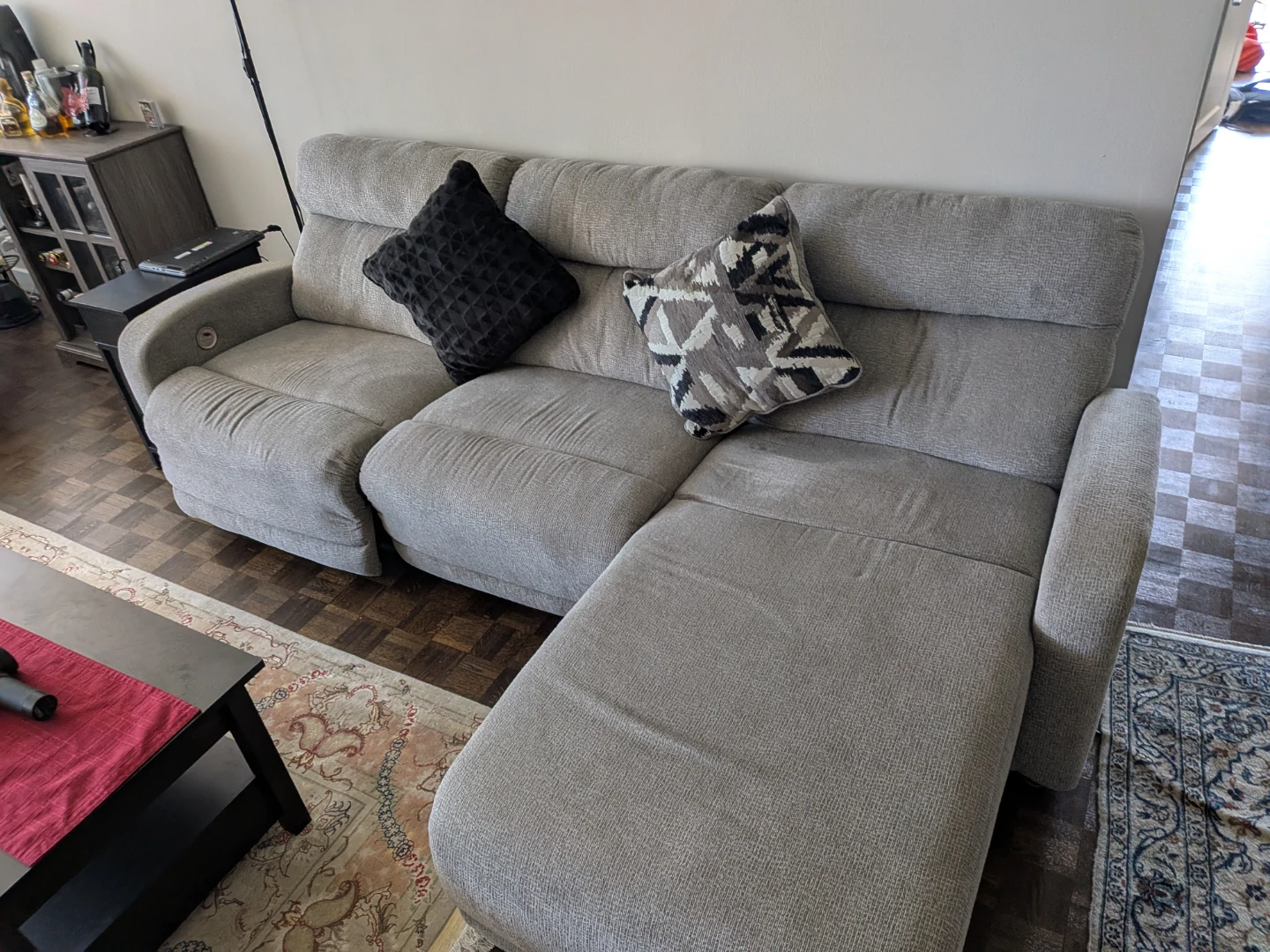 Grey Sectional Reclining Sofa - photo 5