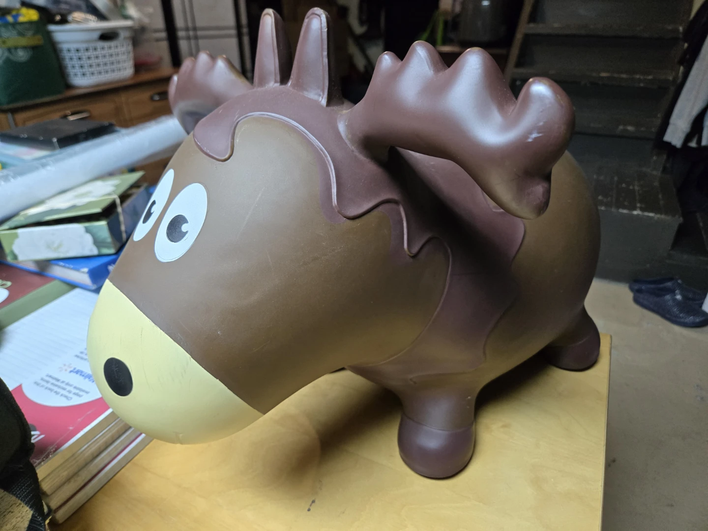 Brown Reindeer Bouncy Hopper Toy