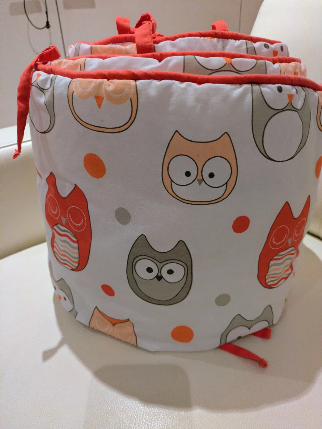 Baby Crib Bumper with Owl Design
