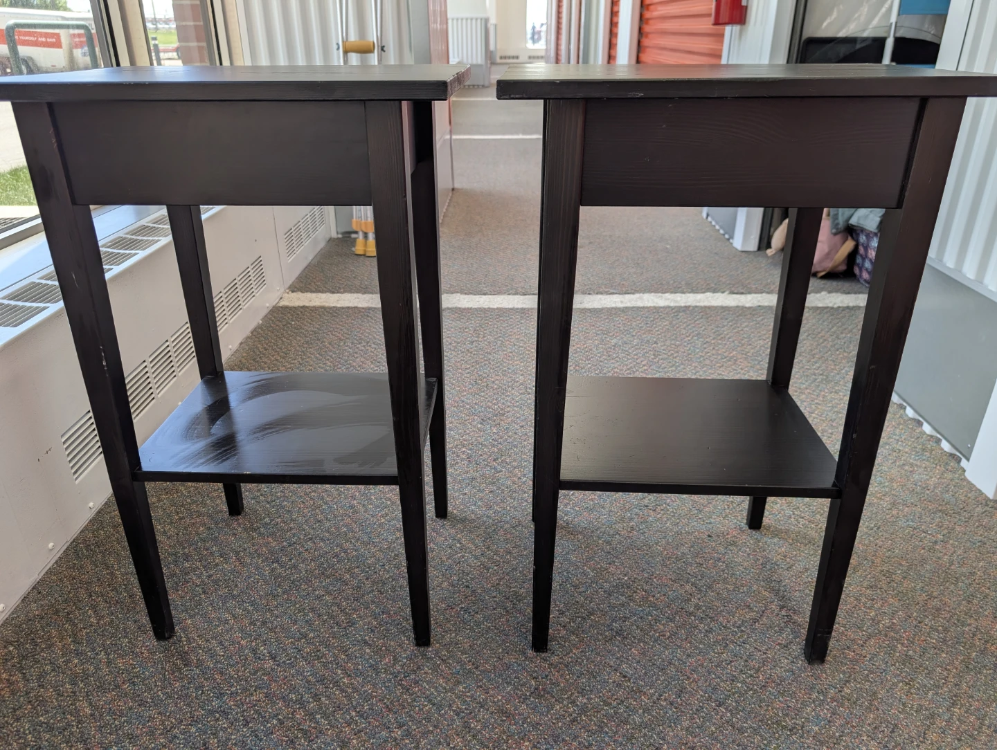 Black End Tables with Drawer and Shelf (Set of 2) - photo 2