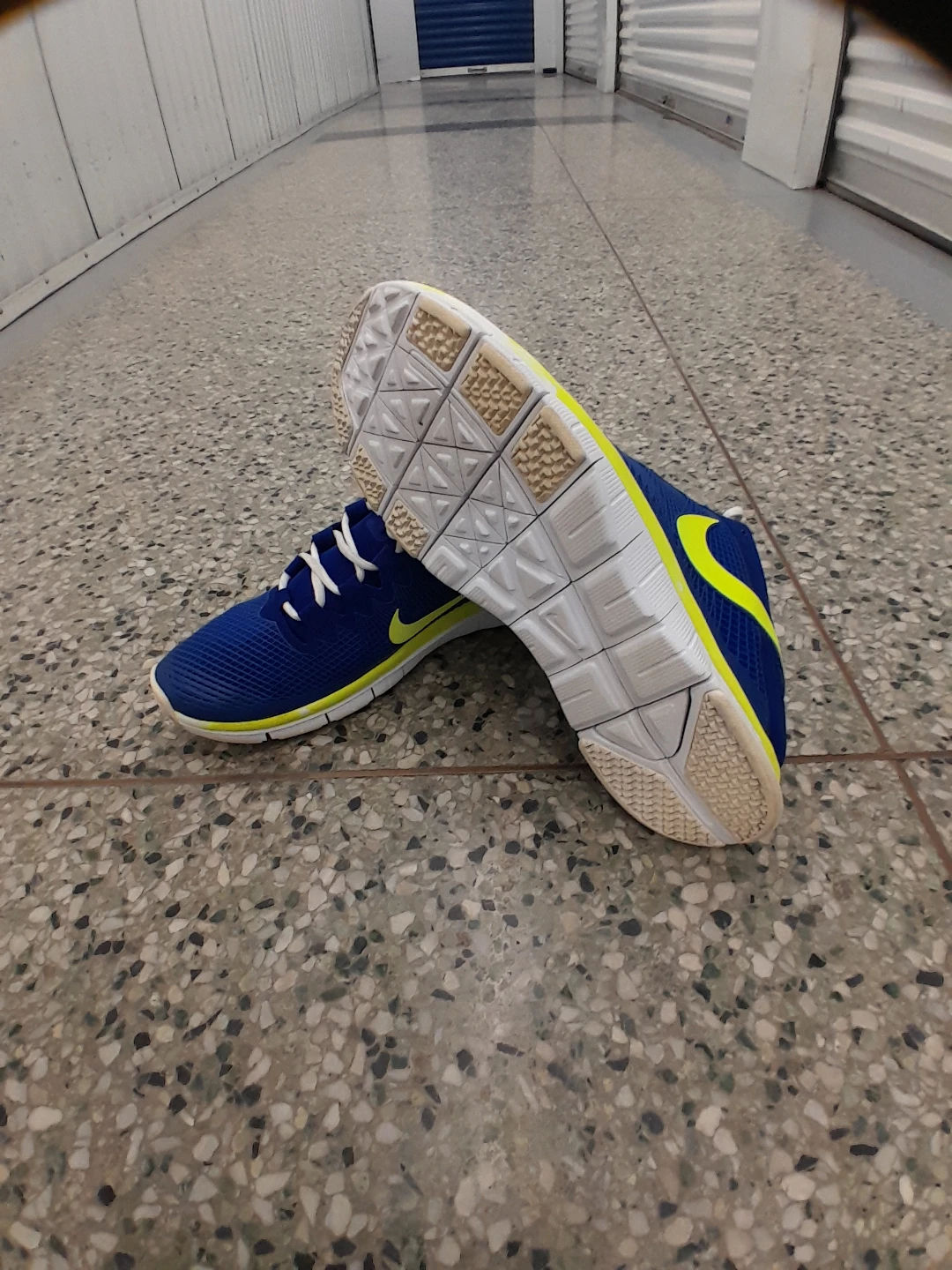 Nike Free RN Flyknit Running Shoes - Blue/Yellow Men's size 13 - photo 4