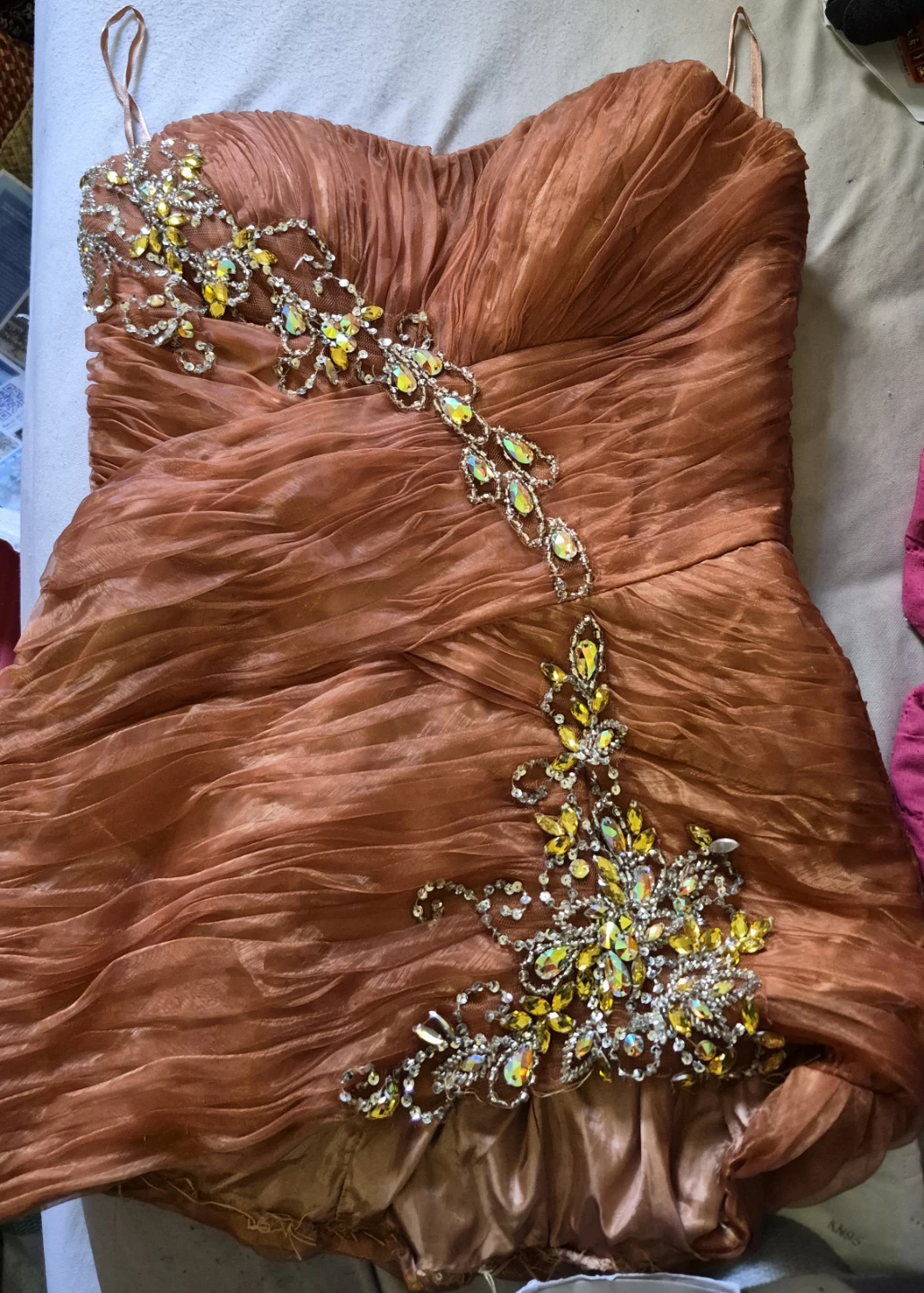 Embellished Brown Formal Dress - photo 2