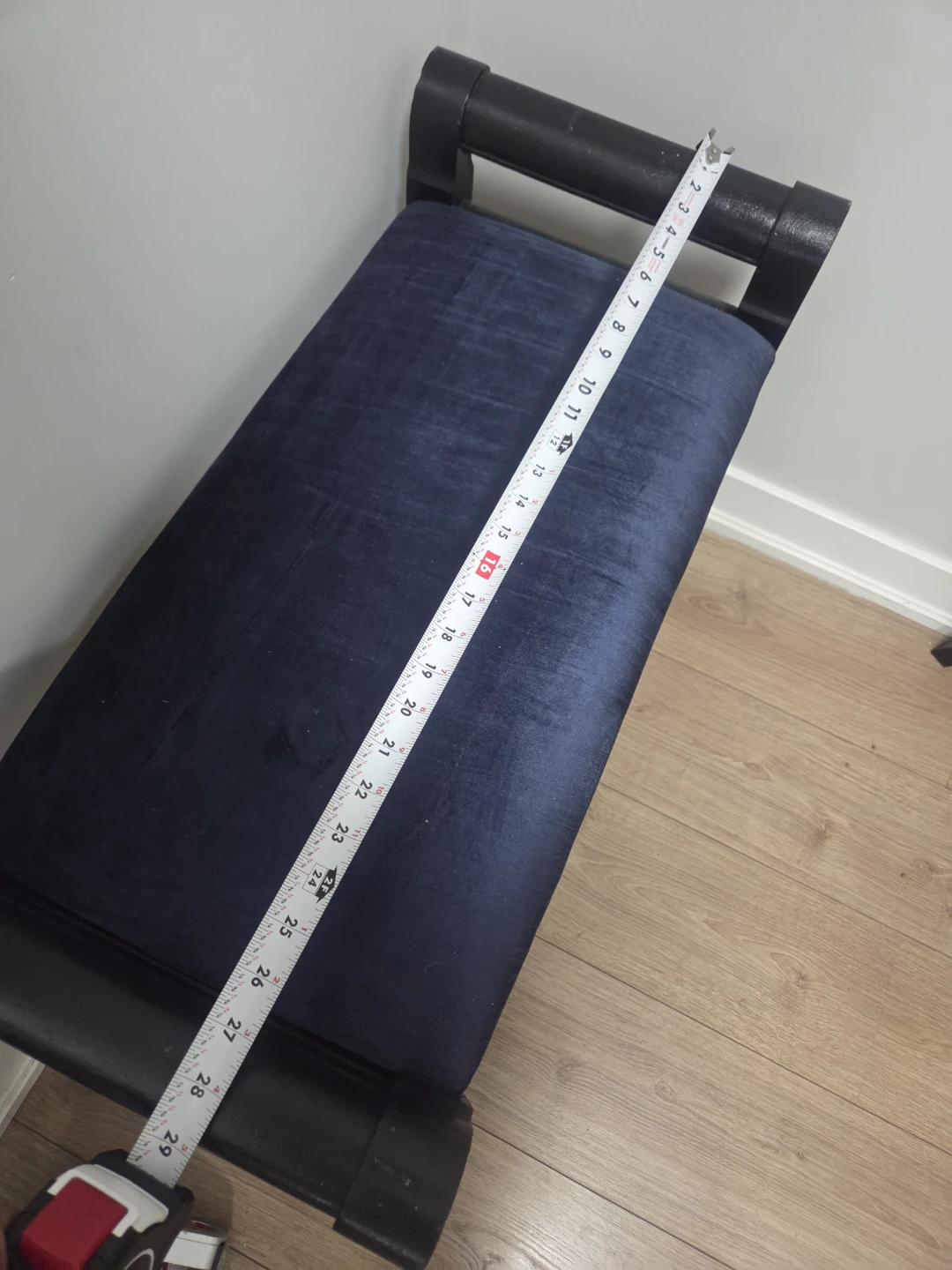 Dark Blue Upholstered Bench - photo 2