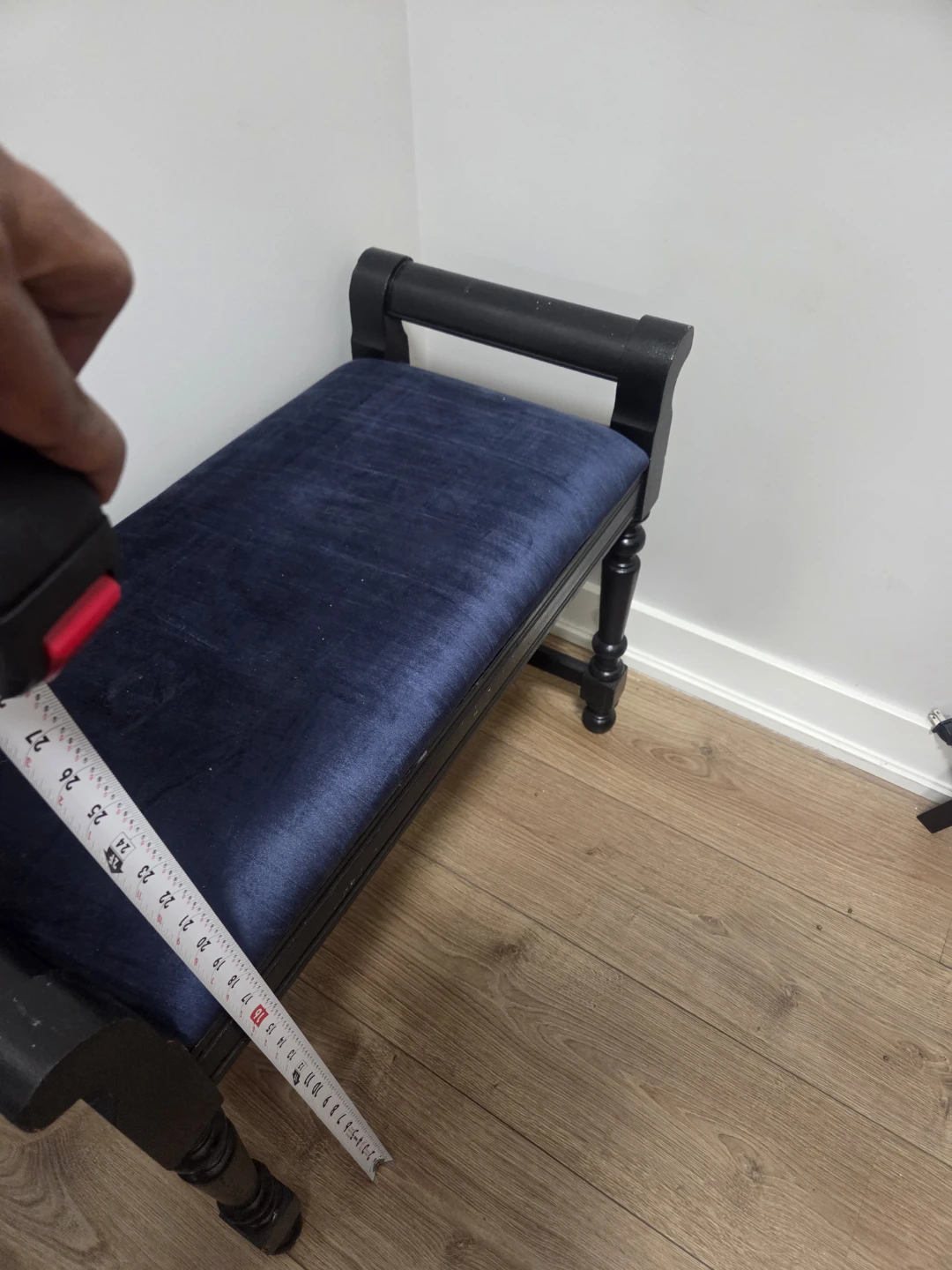 Dark Blue Upholstered Bench - photo 3