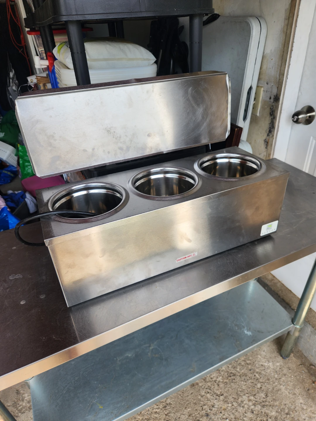 Stainless Steel 3-Pump Sauce Dispenser Warmer - photo 2