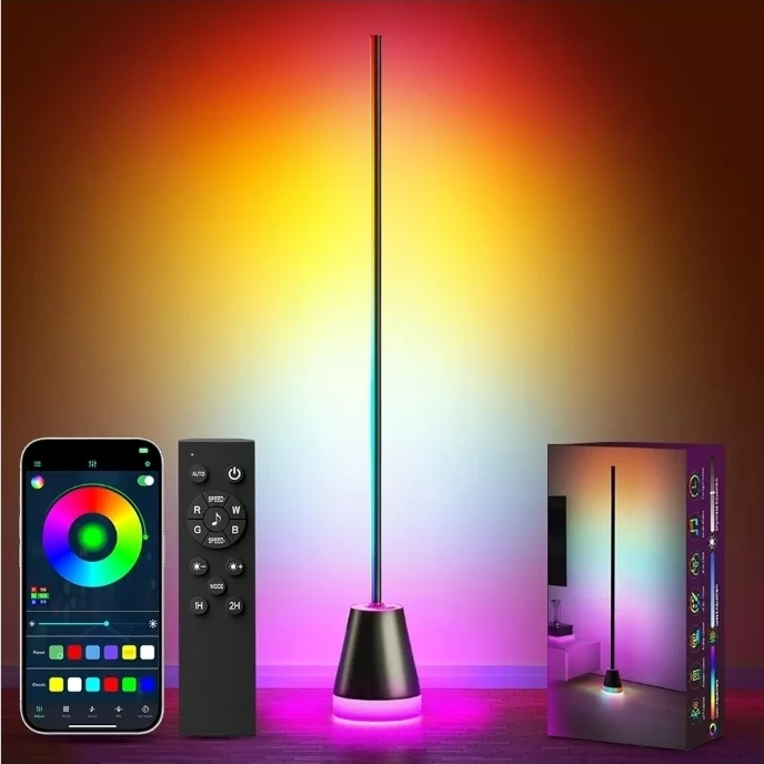 Smart RGB LED Corner Floor Lamp,172 LEDs Bright Standing Lamps