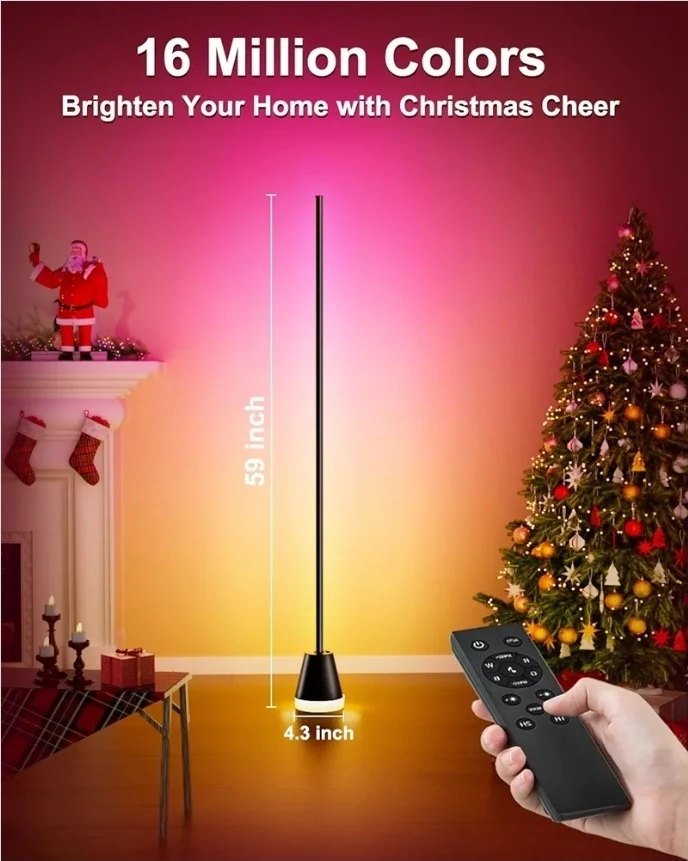 Smart RGB LED Corner Floor Lamp,172 LEDs Bright Standing Lamps - photo 3