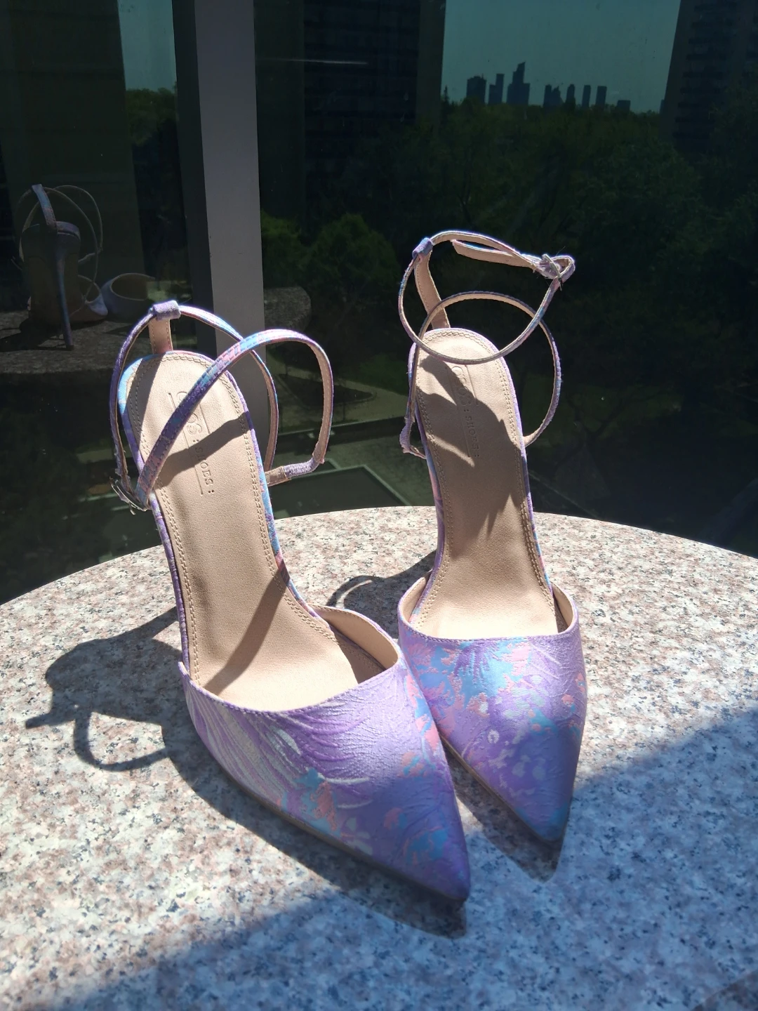 Asos ankle strap brocade stilletos size 11