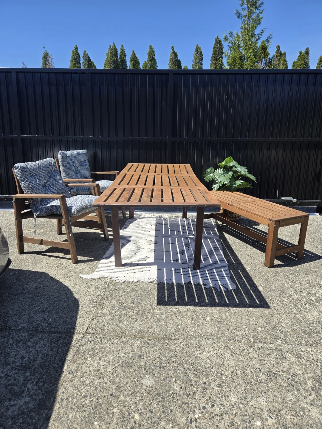 Newly refinished ikea applaro patio set