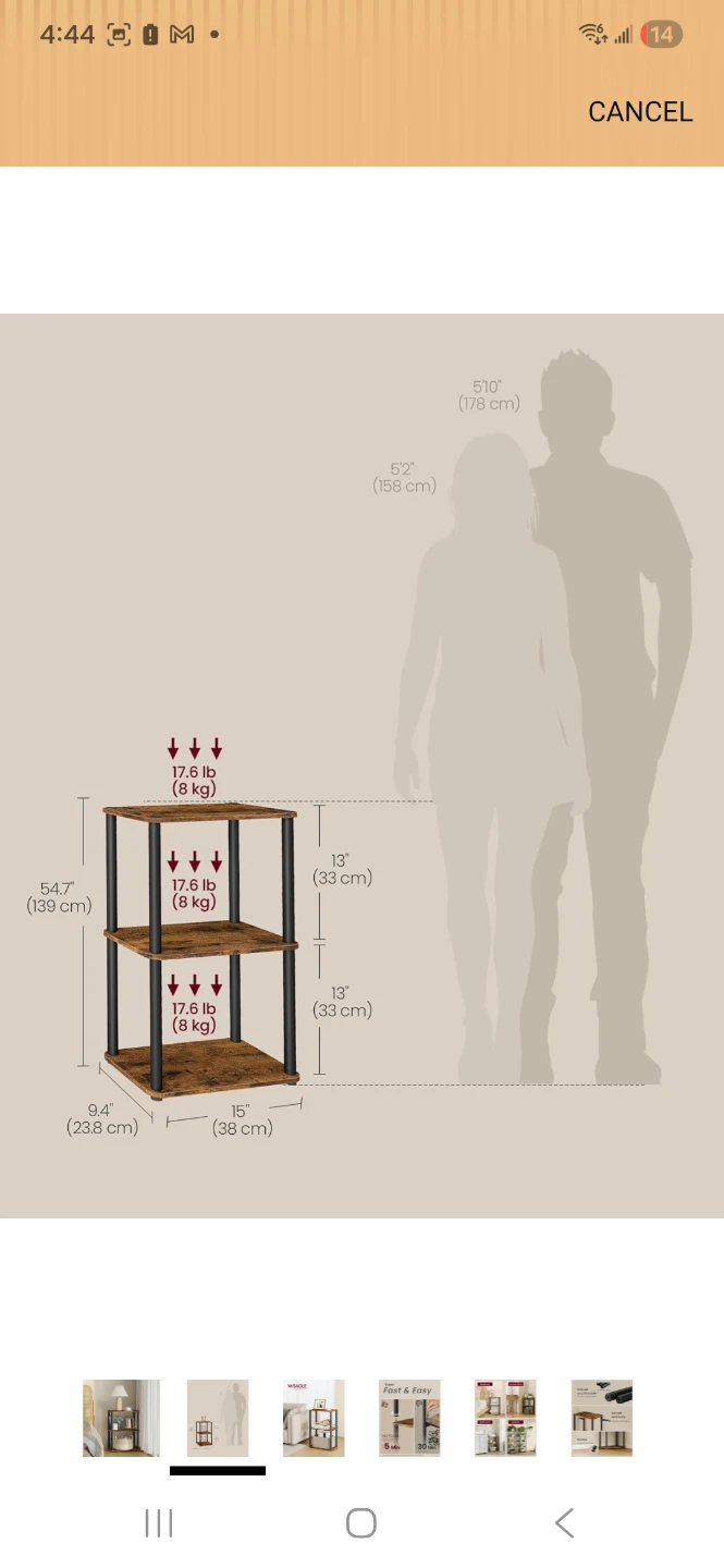 VASAGLE 3-Tier Shelf - photo 2