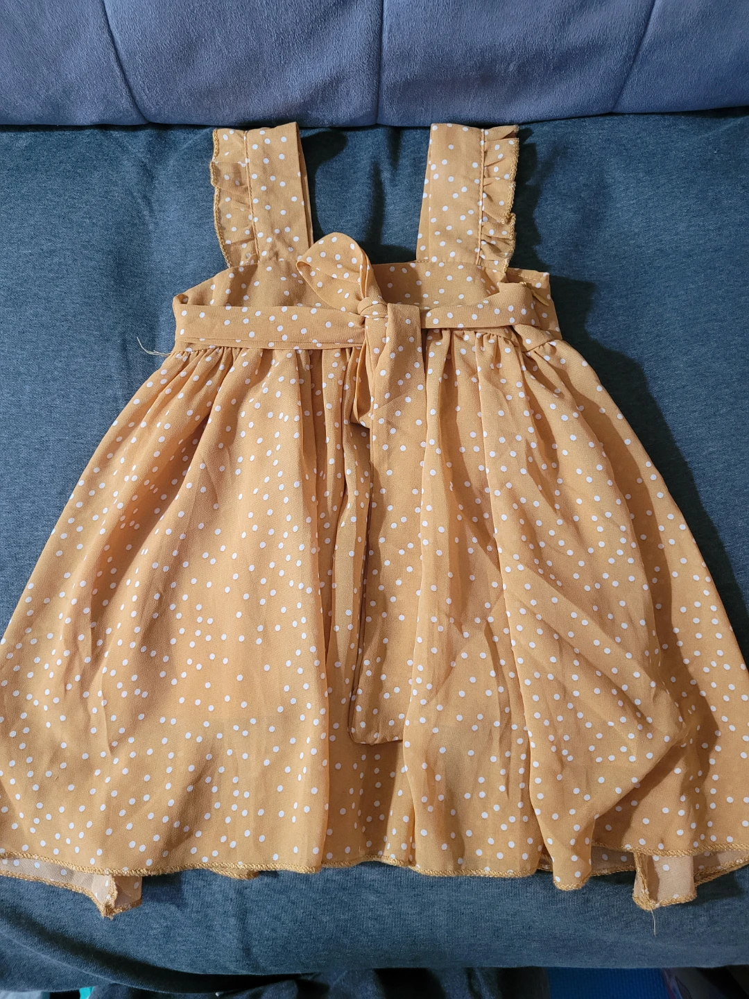 Girls' Yellow Polka Dot Sundress - photo 2