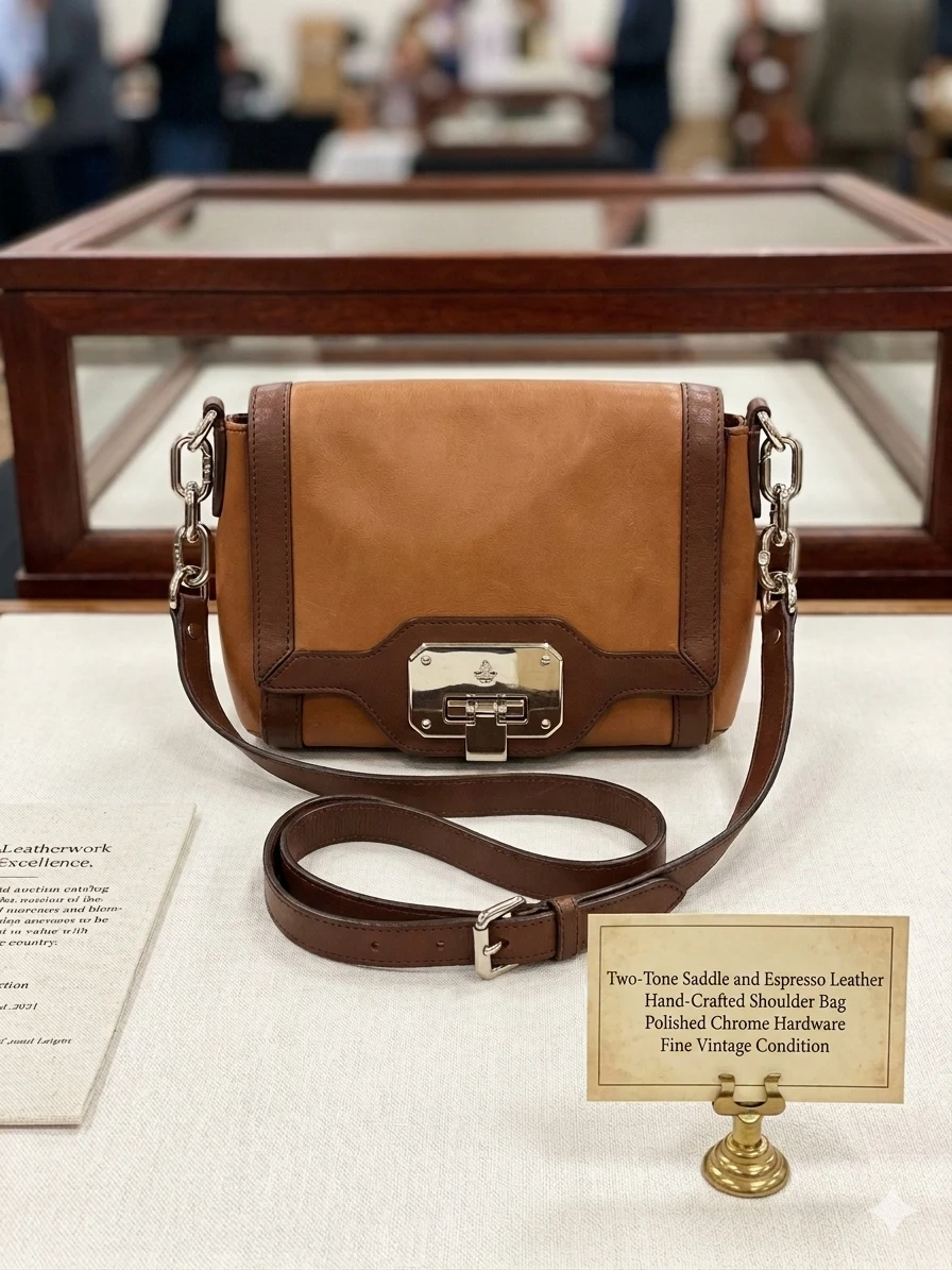 Cole Haan Tan Leather Messenger Bag