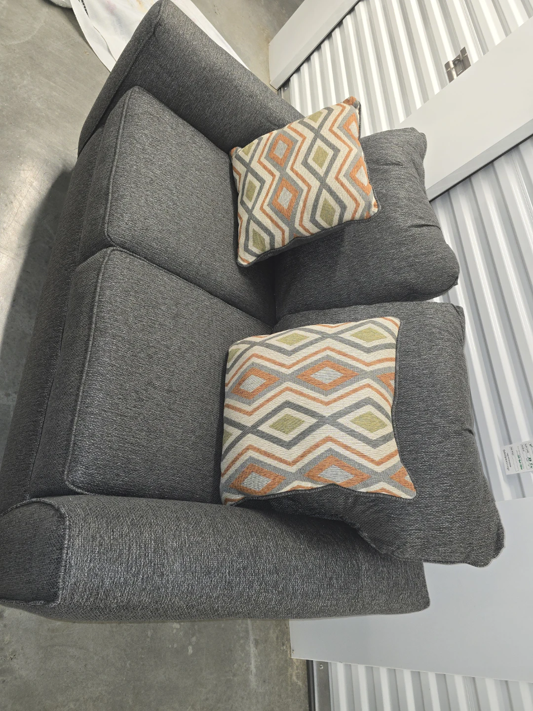 Loveseat with set of 2 Black and Wood Dining Chairs - photo 2