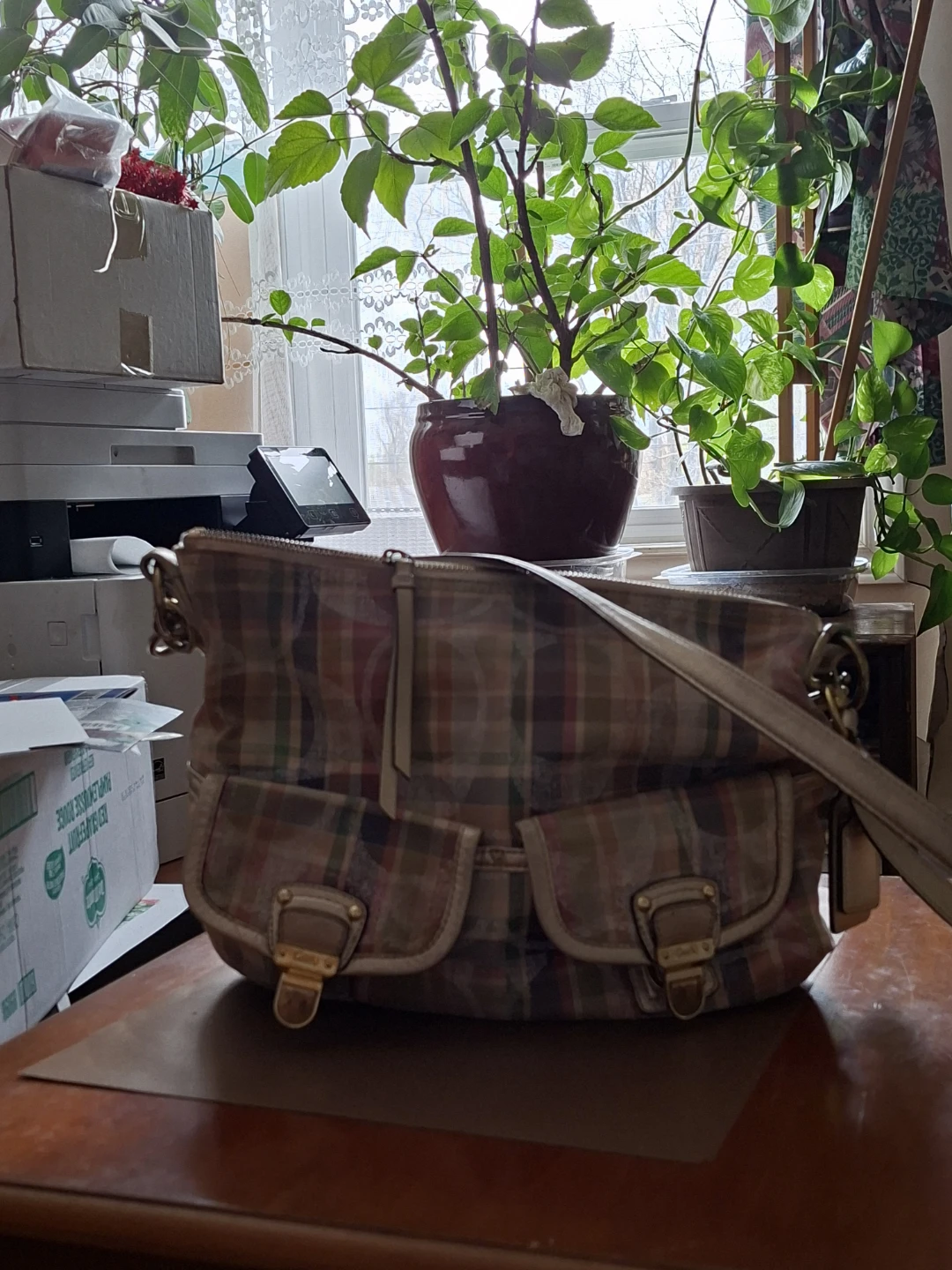 Coach Plaid Shoulder Bag
