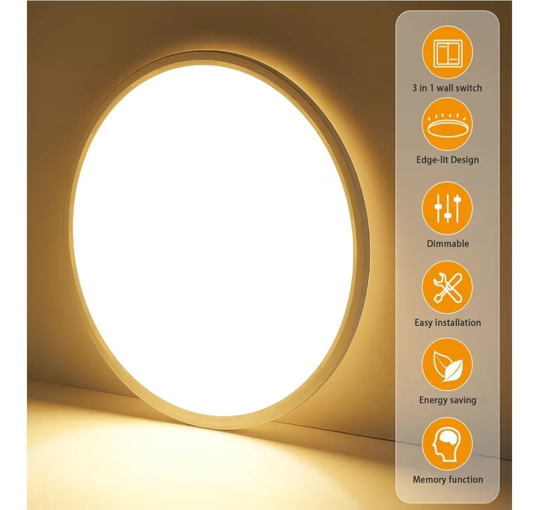 Ultra-thin LED Ceiling Light - Dimmable, 28W 12 inch