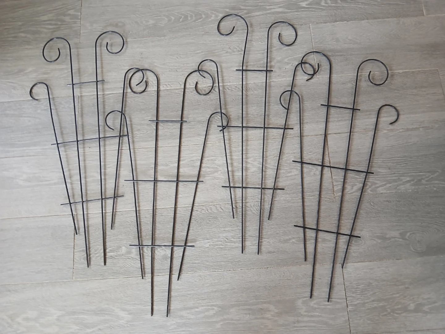Set of 4 Black Metal Plant Support Stakes. Fixed price.