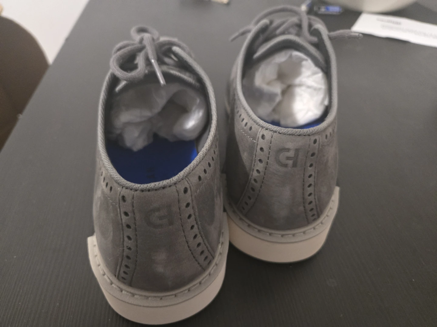 New Cole Haan Men's Grey Wingtip Oxford Shoes - photo 4