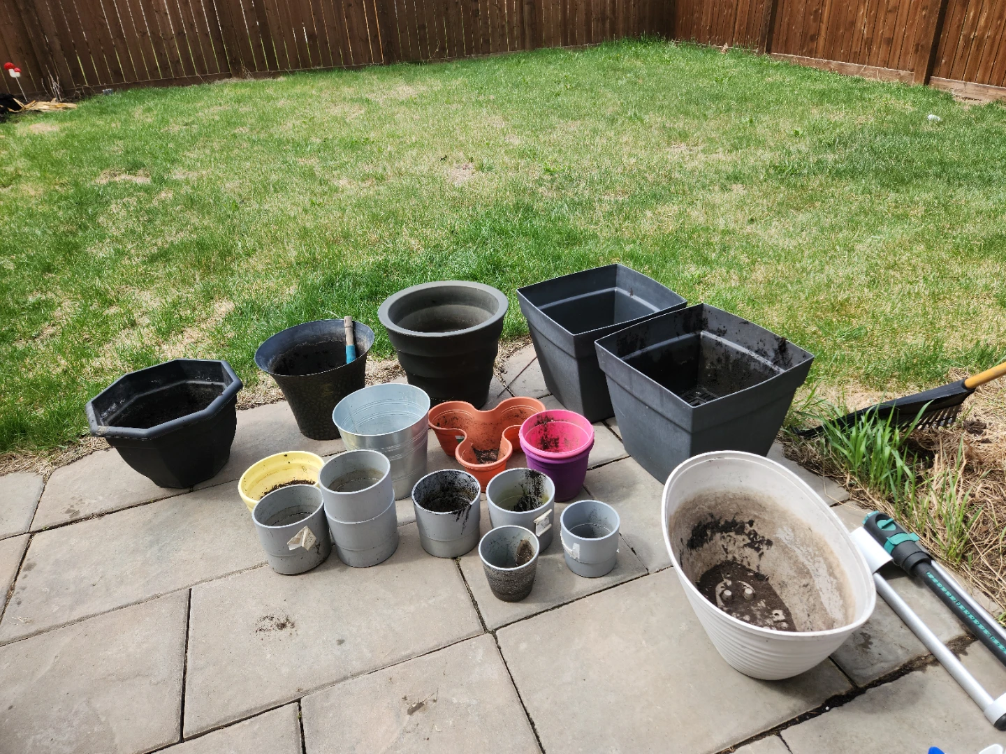 Assorted Black Plastic Planters - photo 3