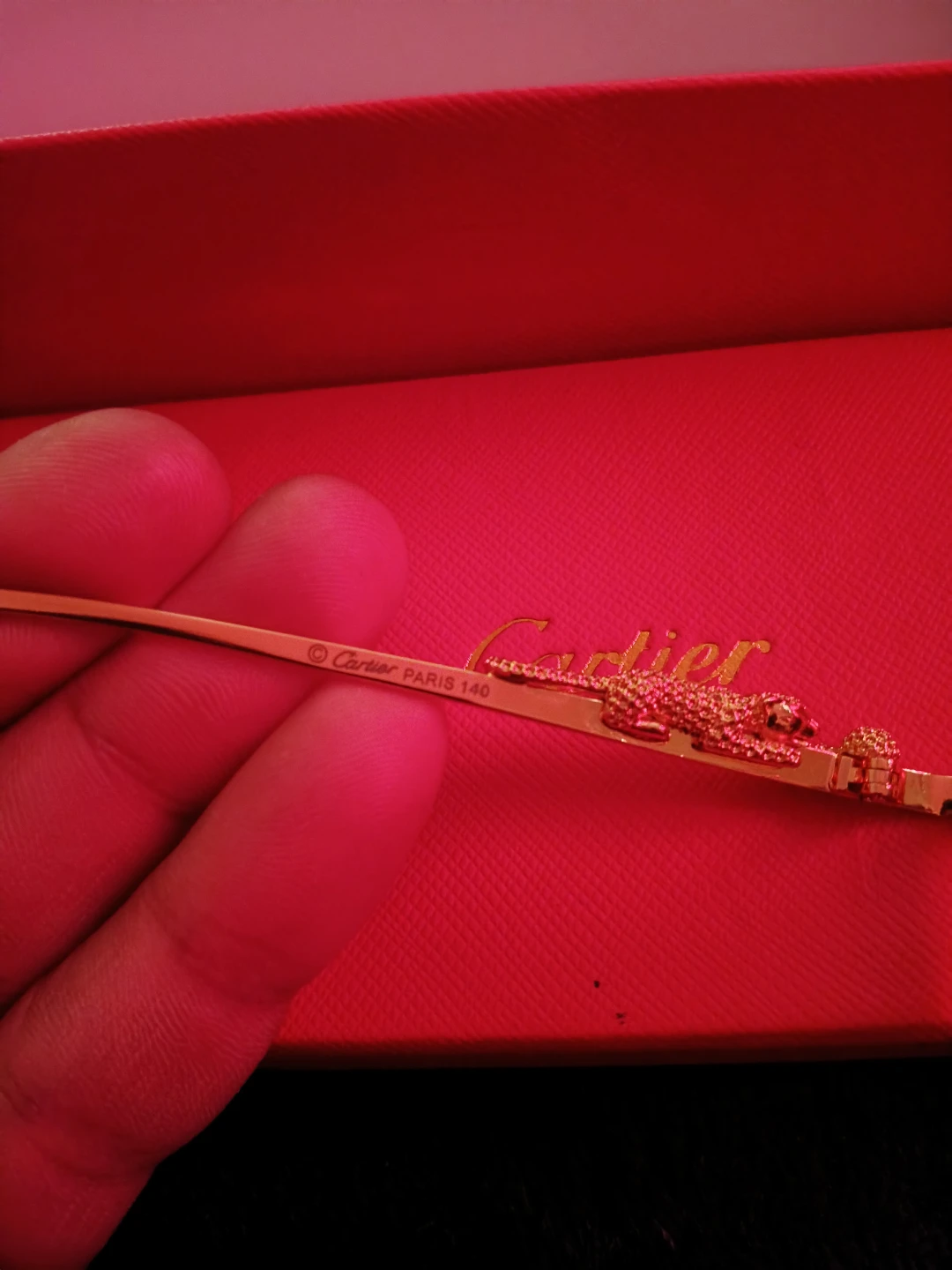 Cartier Sunglasses - Gold Frame, Leopard Detail - photo 2