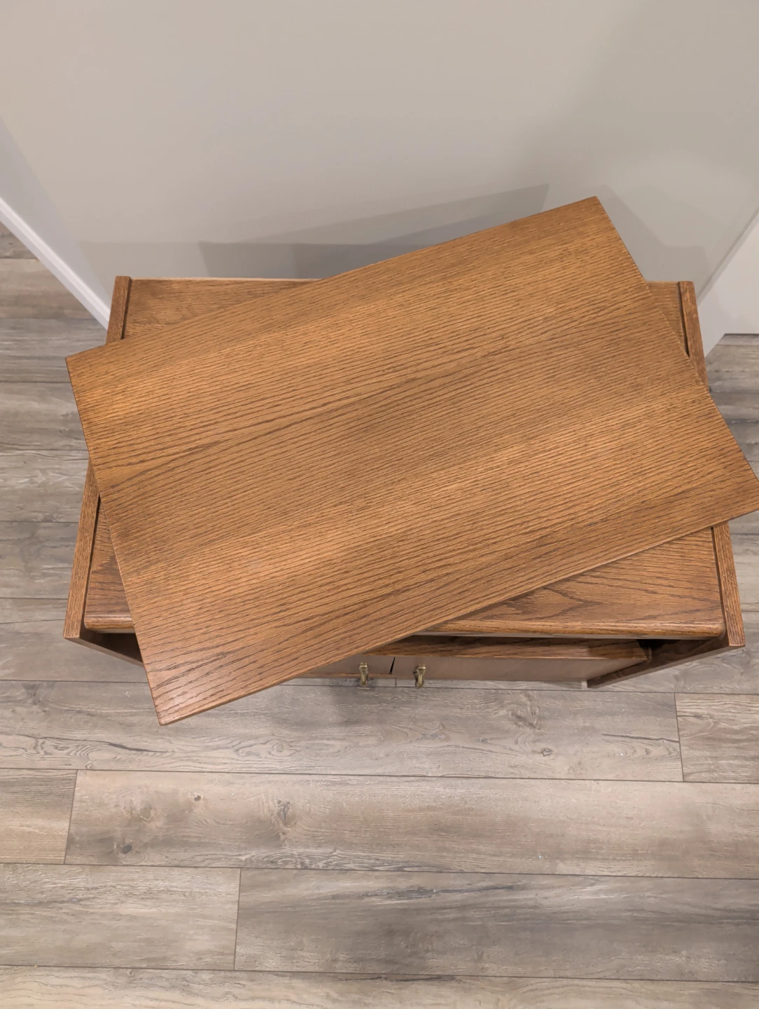 Solid oak veneer plywood  Media Console with Cabinet Storage - photo 4