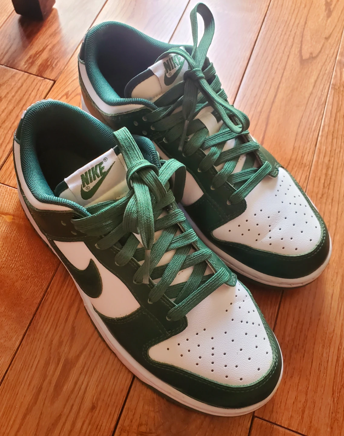 Nike Dunk Low Green White Sneakers - photo 2