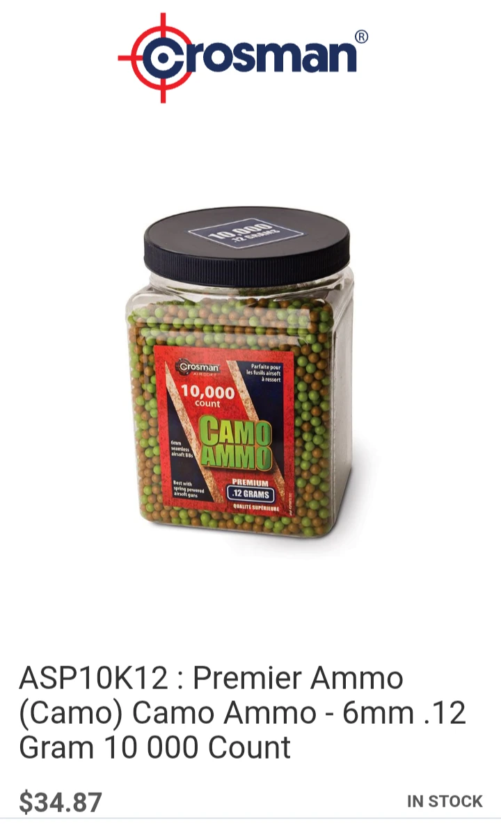 Crosman Camo Ammo 10,000 Count 6mm .12 Gram Airsoft BBs - photo 3