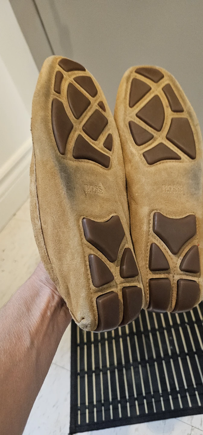 BOSS Suede Loafer Shoes - Tan - photo 4
