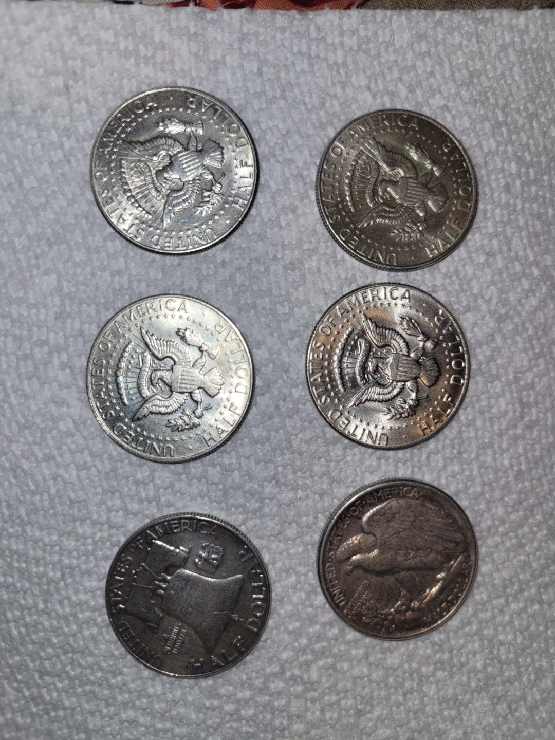 Silver USA half dollar coins