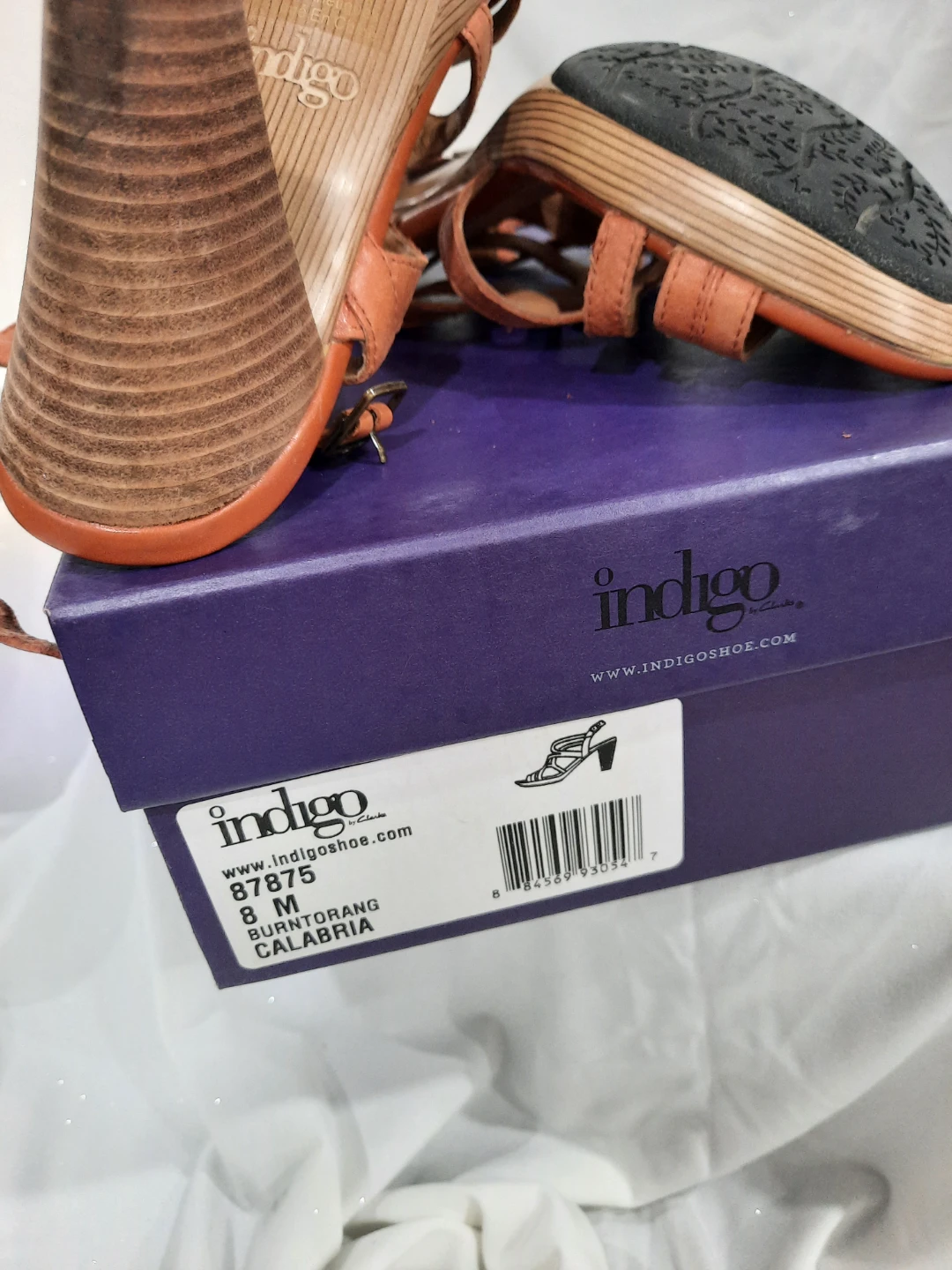 Indigo Women's Brown Leather Strappy Heels Size 8 - photo 3