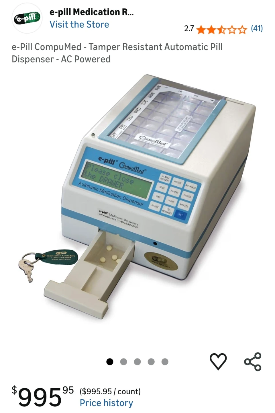 e-Pill CompuMed Automatic Tamper-Resistant Pill Dispenser - photo 2