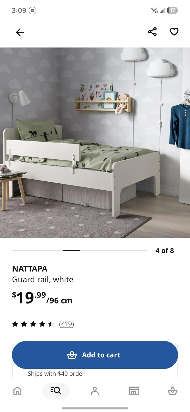 IKEA Nattapa Guard Rail White 96 cm - photo 3