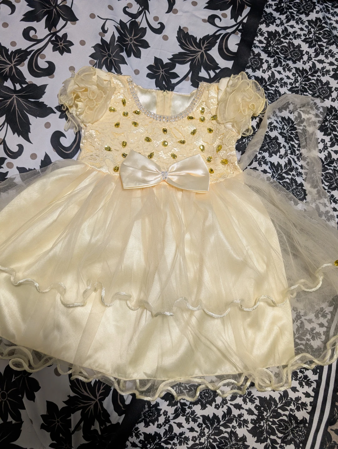 Girls' Yellow Embellished Dress - photo 3