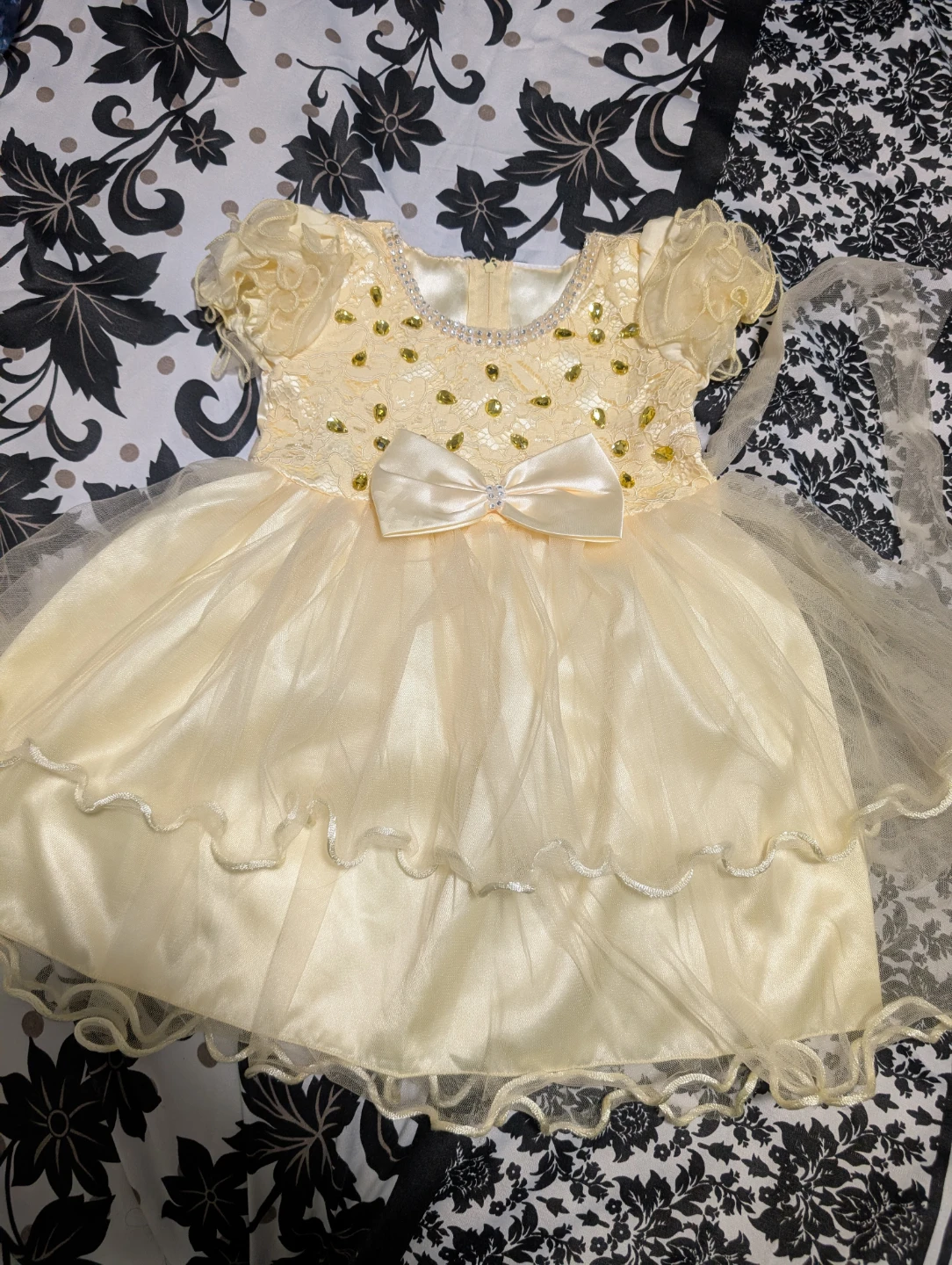 Girls' Yellow Embellished Dress - photo 4